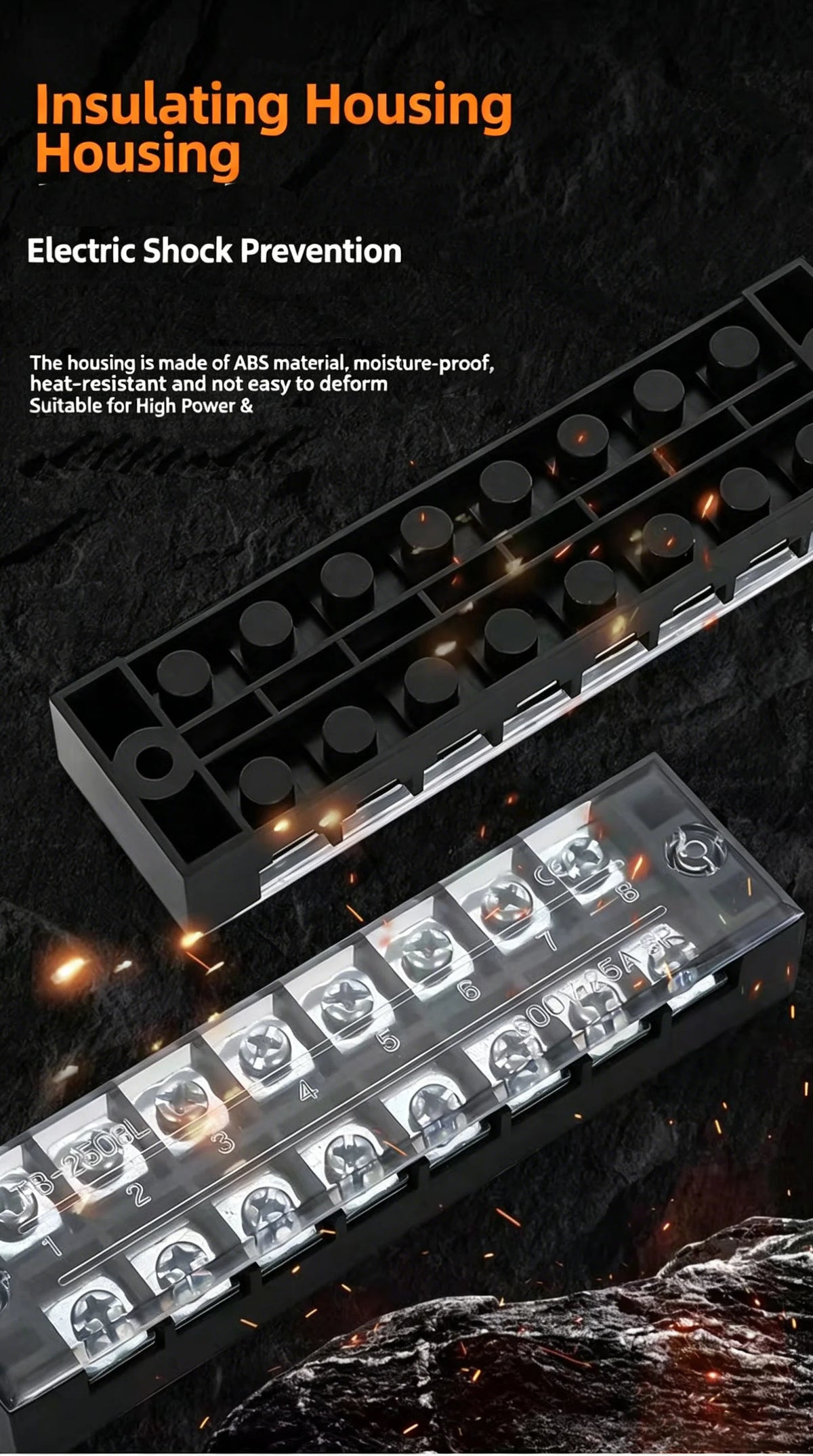 Dual Row Strip Screw Terminal Block TB1503-TB151 15A  Fixed Wiring Board Wire Connector for Electronic Components