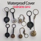 GX12 GX16 GX20 Aviation Circular Plug Socket Waterproof Dust Cable Connector Metal Leather Chain Protective Sleeve Cap