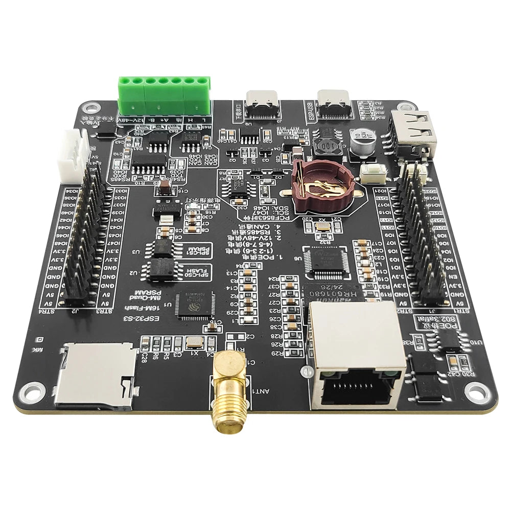 RS485 ESP32-S3 N16R8 Development Board AI Industrial Internet of Things W5500 ETH PCF8563 TF USB POE Power 3DBI BT WiFi Module