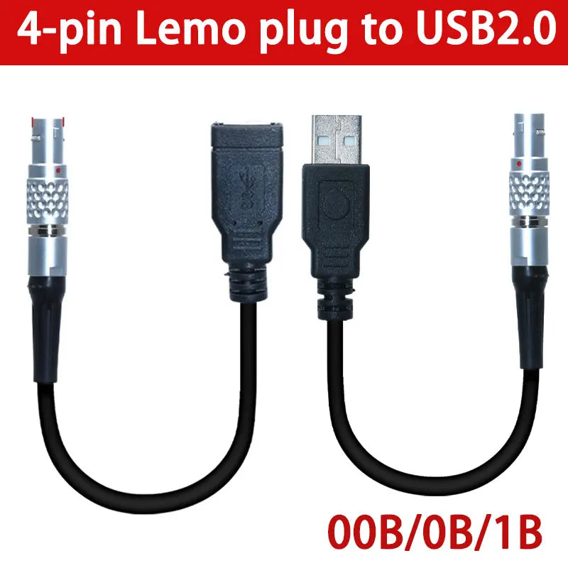FGG 0B 1B 4Pin to USB 2.0 Male Female Cable Compatible With Lemo Plug-in Self-locking Aviation Plug EGG 00B Male Aviation Plug