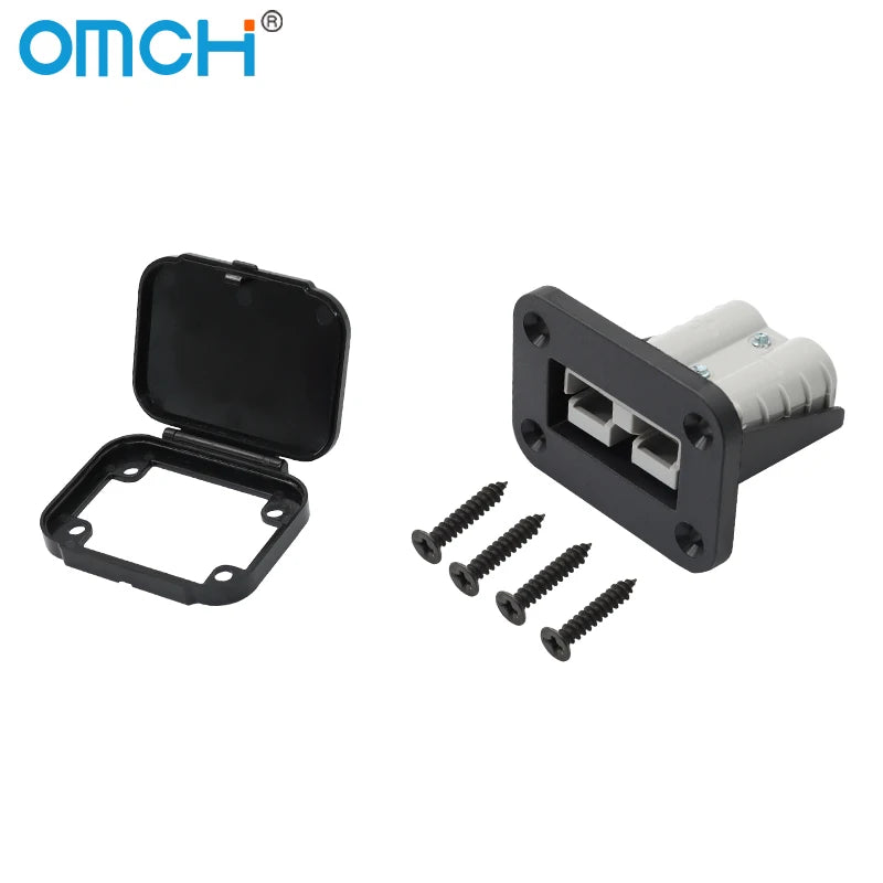 OMCH 1/2/5PCS 50A/120A/175A For Double Pole Plug Connector with Mount Bracket Panel Cover For Boat Truck Cable Connectors Plug