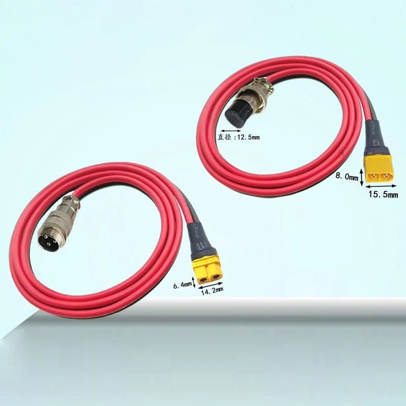 XT60 to 3Pin GX16 Aviation Plug Connector XT60 Male/female to GX16 Male/female High-power Power Cord Made Of Copper 14AWG 30A
