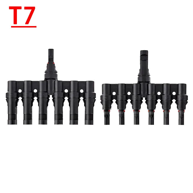 MC4 Solar Connector T Type Y Branch PV Panel Parallel Connection Waterproof IP67 Male Female 2Pcs Solar Cell Plug