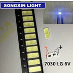 50pcs FOR TV 7030 SMD LED High Power Cold White Diode 110LM 6V TV Television Backlit Super Bright Diodo LED SMD 7030 Cool White