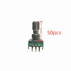 5pcs EC11 Encoder Switch With Push Button Switch 30 Position Rotary Encoder Code Switch 5pin Plug-in Type 12.5mm Half Shaft