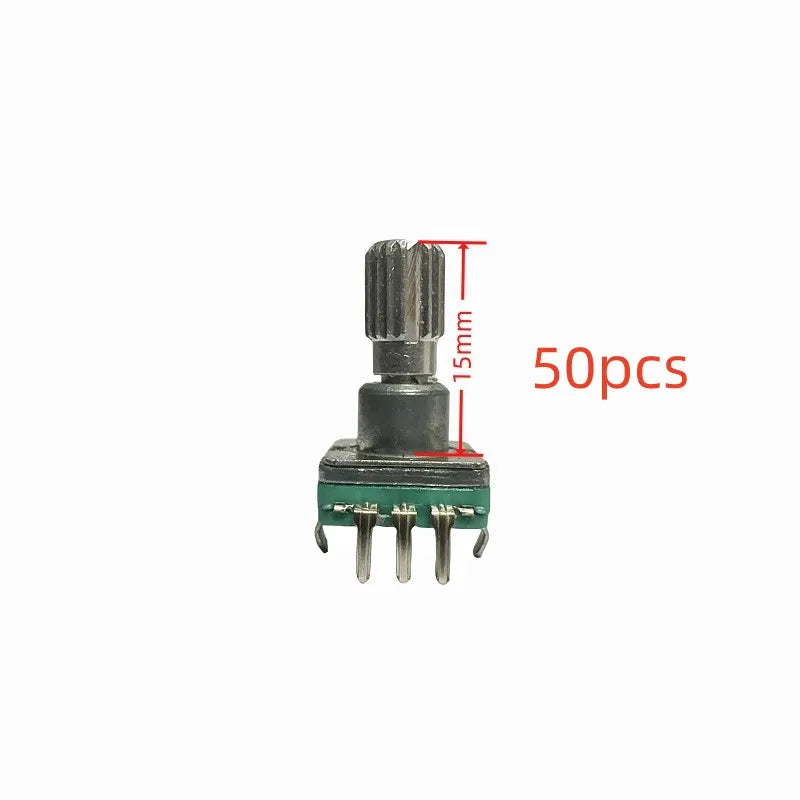 5pcs EC11 Encoder Switch With Push Button Switch 30 Position Rotary Encoder Code Switch 5pin Plug-in Type 12.5mm Half Shaft