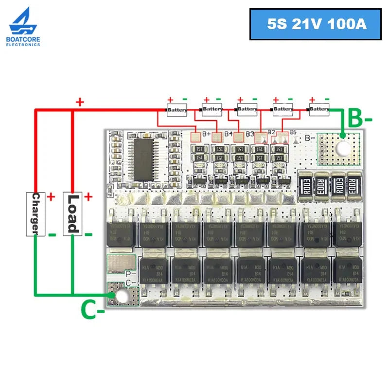 1/3/5PCS 3S 4S 5S BMS 100A Lithium Battery Protection Board Li-ion LiPo 12.6V 16.8V 21V Balance Charging Module