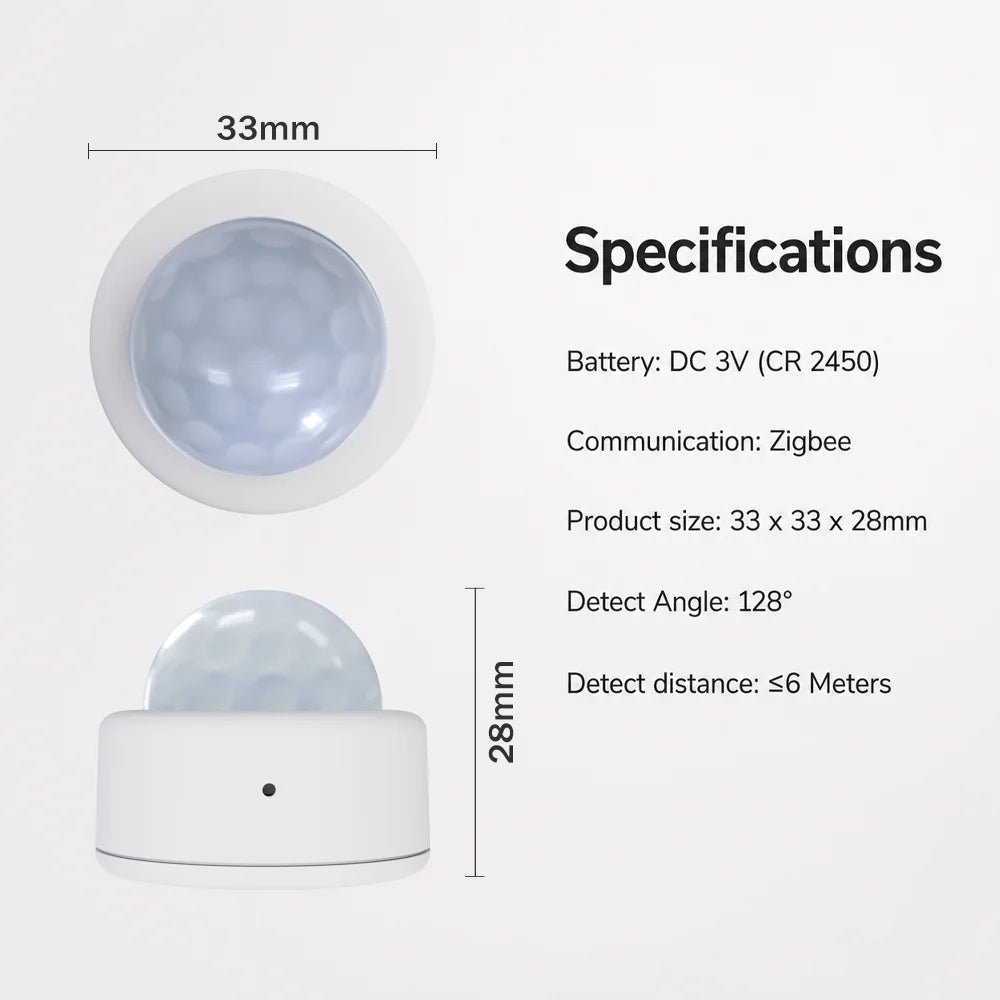 Zigbee Motion Sensor Pir Detection Human Body Infrared Sensor Anti Theft Security Detector Sensor Support Home Assistant Z2M