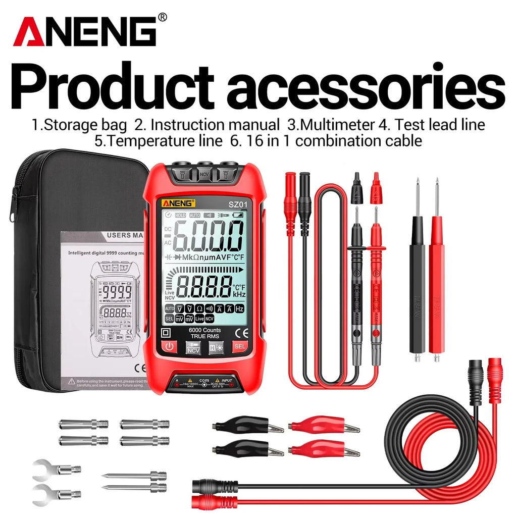 ANENG SZ01/SZ02 Diode Tester Professional Digital Multimeter True RMS Smart AC/DC Current Voltage Auto Range Multimetres Tools