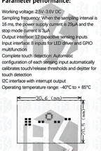 MPR121 Breakout V12 Capacitive Touch Sensor Controller Module I2C keyboard Development Board For Arduino