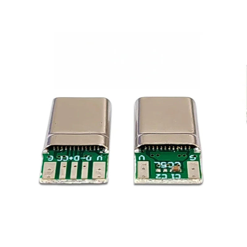 USB TYPE-C 24P Male Headband Fast Charging C TO C Data Charging Cable DIY Repair and Repair 5pin with CC Solder Pad Connector