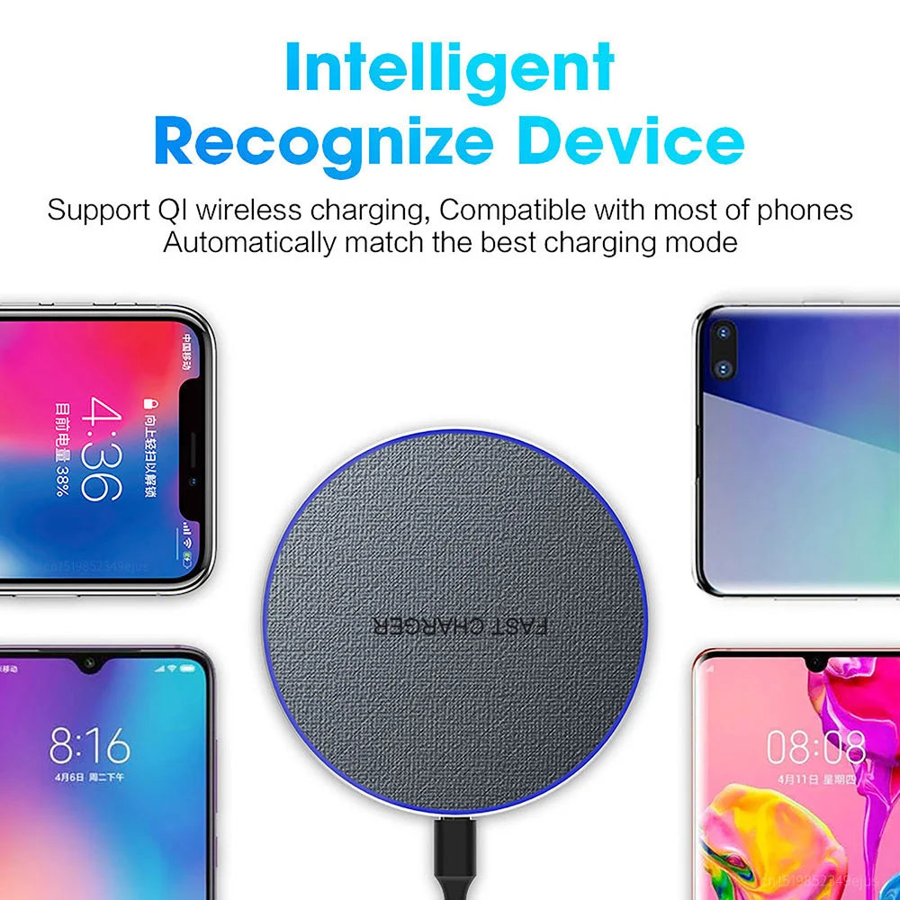 Wireless Charger Pad for iPhone 17 16 15 Pro Max Samsung Galaxy S26 S25 S24 Ultra-Thin Fast Wireless Induction Charging Station