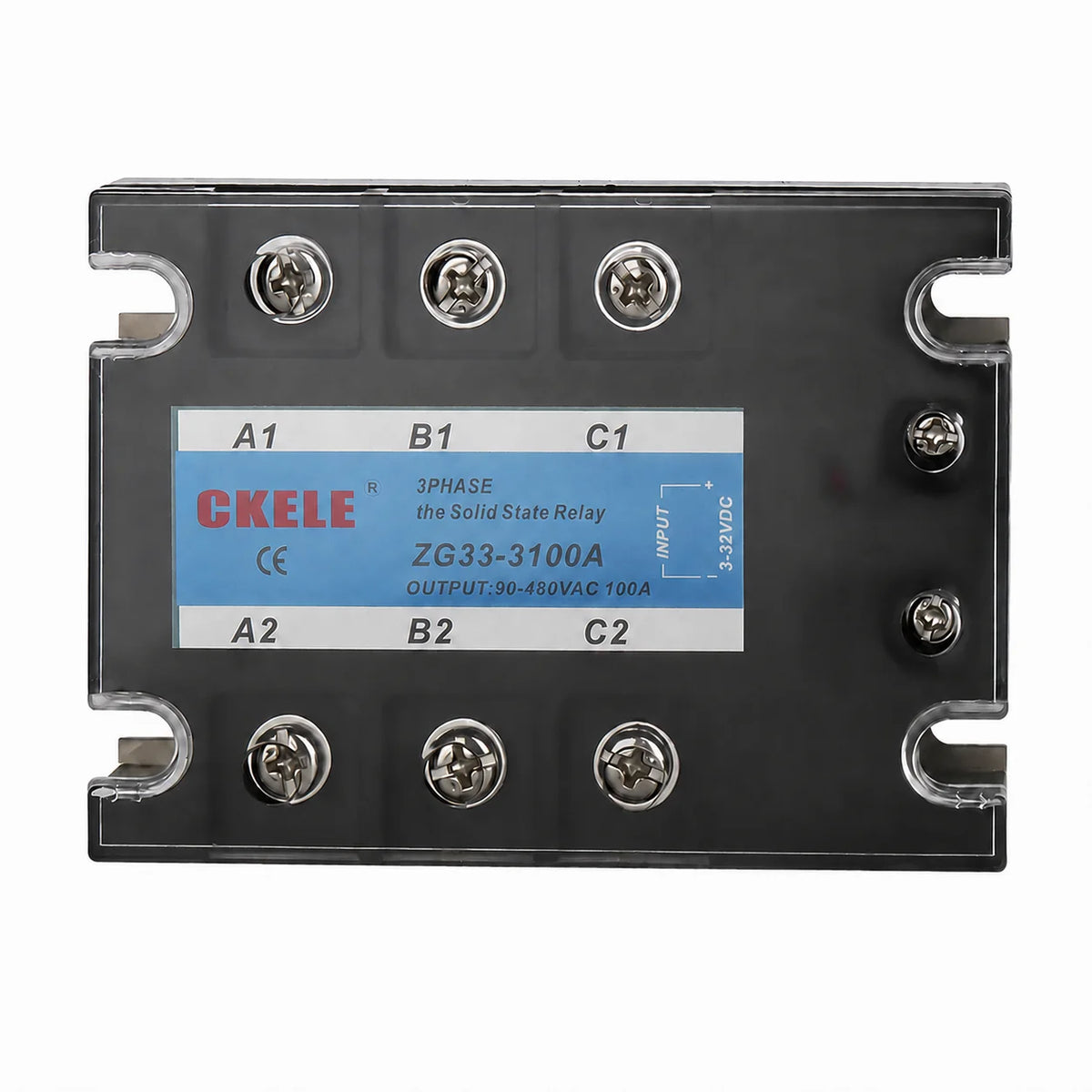 CKELE ZG33 3 Phase Solid State Relay SSR 10A 25A 40A 50A 60A 80A 100A 120A DC 3-32V Control AC 90-480V 380VAC