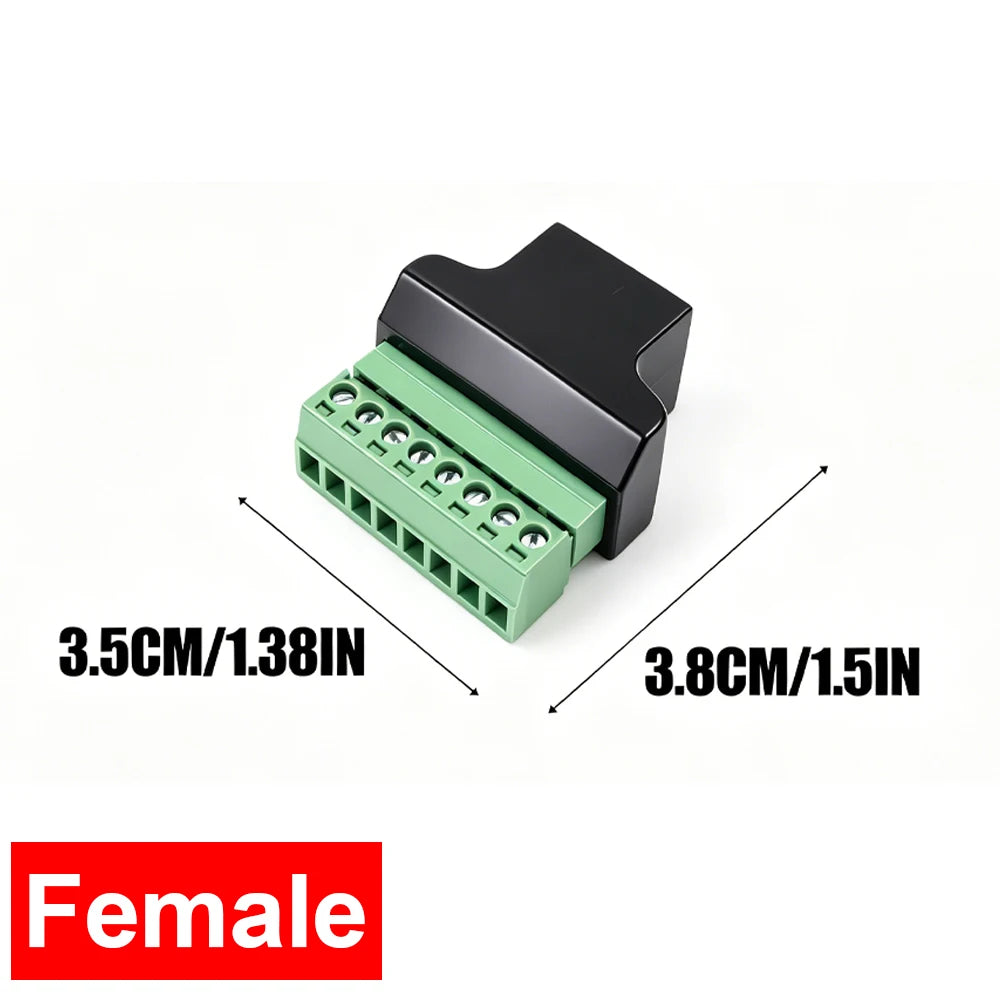 RJ45 To Screw Terminal Adaptor RJ45 Male Female To 8 Pin Connector 8P8C Breakout Board Solderless Network Ethernet Connector