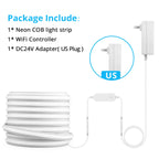 Tuya Alexa WIFI COB LED Strip Light Dimmable 280LEDs/M Neon Lights Waterproof Pure Silicone Tube for Kitchen Room Garden Decor