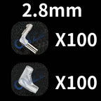 100/200Pcs Gold/Silver Electric Flag/Right Angle Crimp Terminal Wire Connector  Set2.8 4.8/6.3mm Female+sheath  Brass Car ZiiZ