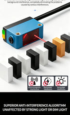 ZHICAN ZC3E Background Suppression Laser Photoelectric Sensor Adjustable Distance Diffuse Reflective Detection Switch