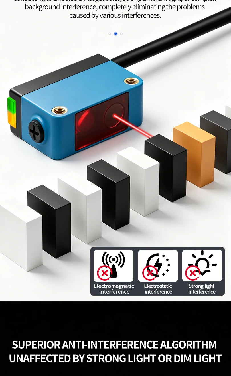 ZHICAN ZC3E Background Suppression Laser Photoelectric Sensor Adjustable Distance Diffuse Reflective Detection Switch