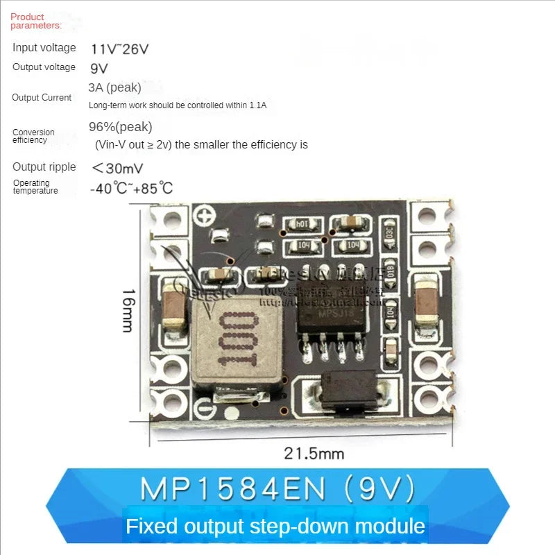 1PCS DC-DC 3A 5A Adjustable Step-down Power Module Board Voltage Stabilizing Aircraft Model MP1584EN 24V 12V 9V To 5V