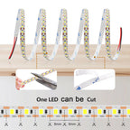 5mm 8mm PCB Led Strip Light 1 LED Cut 12V 24V 5m 2835 SMD 120LEDs/m High Brightness Flexible Tape LED Lighting Ribbon for Home