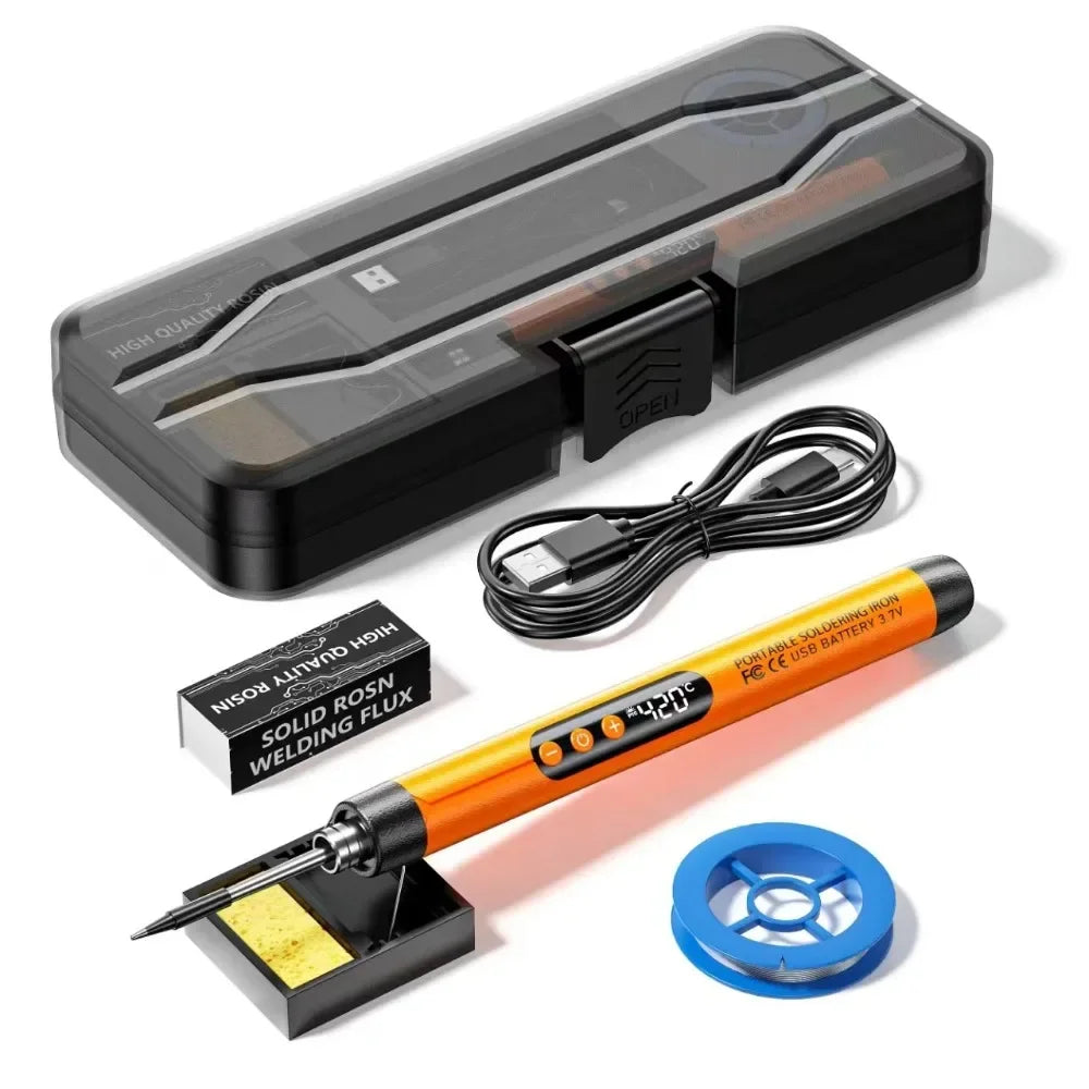 Portable Cordless Digital Soldering Iron USB Charging Adjustable Temperature 260-420℃ Solder Iron Multifunctional Intelligent