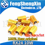1pcs RX24 10W Aluminum Power Metal Shell Case Wirewound Resistor 0.1~100K  0.5 1 2 5 6 8 10 20 50 100 120 200 300 1K 5K 10K ohm