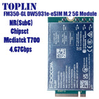 FM350-GL DW5931e-eSIM 5G M.2 Module P2J8F For Dell Latitude 5531 9330 3571 Laptop 4x4 MIMO GNSS Module