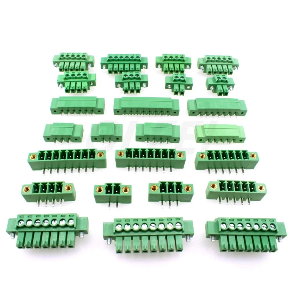 5pcs Terminal Connector 2EDGKM 3.81mm 5.08mm 3.5mm Pitch 15EDGKM PCB Terminal Block Plug-in Type 2~24P With Flange Fixed Panel