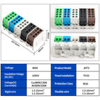 JINH DIN Rail Mount Stackable Hexagonal JHT3 Power Distribution Block Modular Heavy-Duty Cable Splicing Junction Box