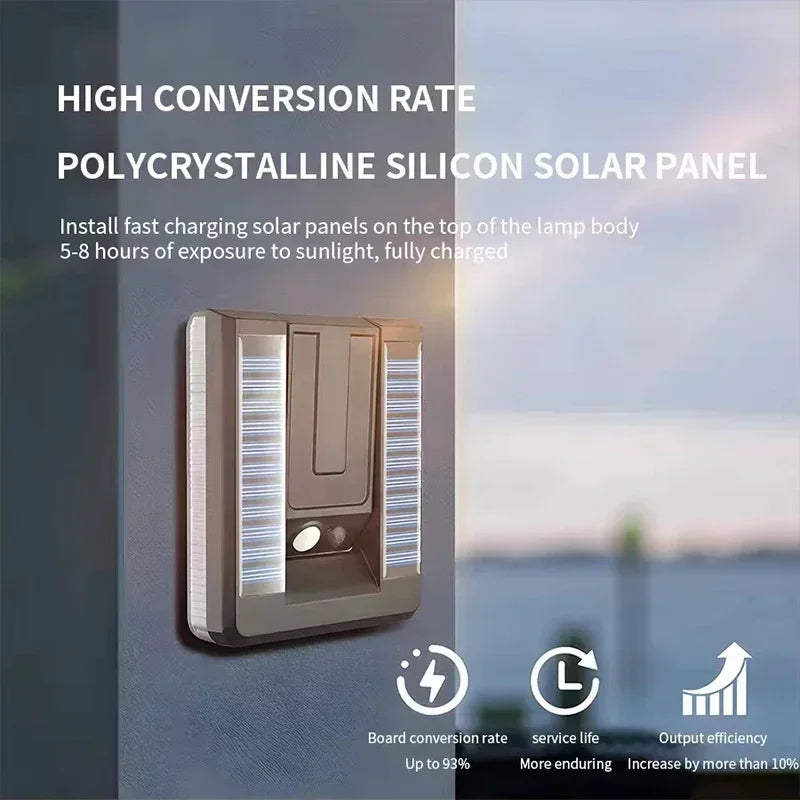 1~2Pack Solar Lights Outdoor Foldable 3 Modes LED Light Motion Sensor Waterproof Wall Lamps for Fence Yard Garden Garage