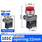 10Pcs 22MM High head Momentary Push Button Switch 1NO1NC SPDT 10Amp 600V Metal Head Waterproof IP65,Control power button switch