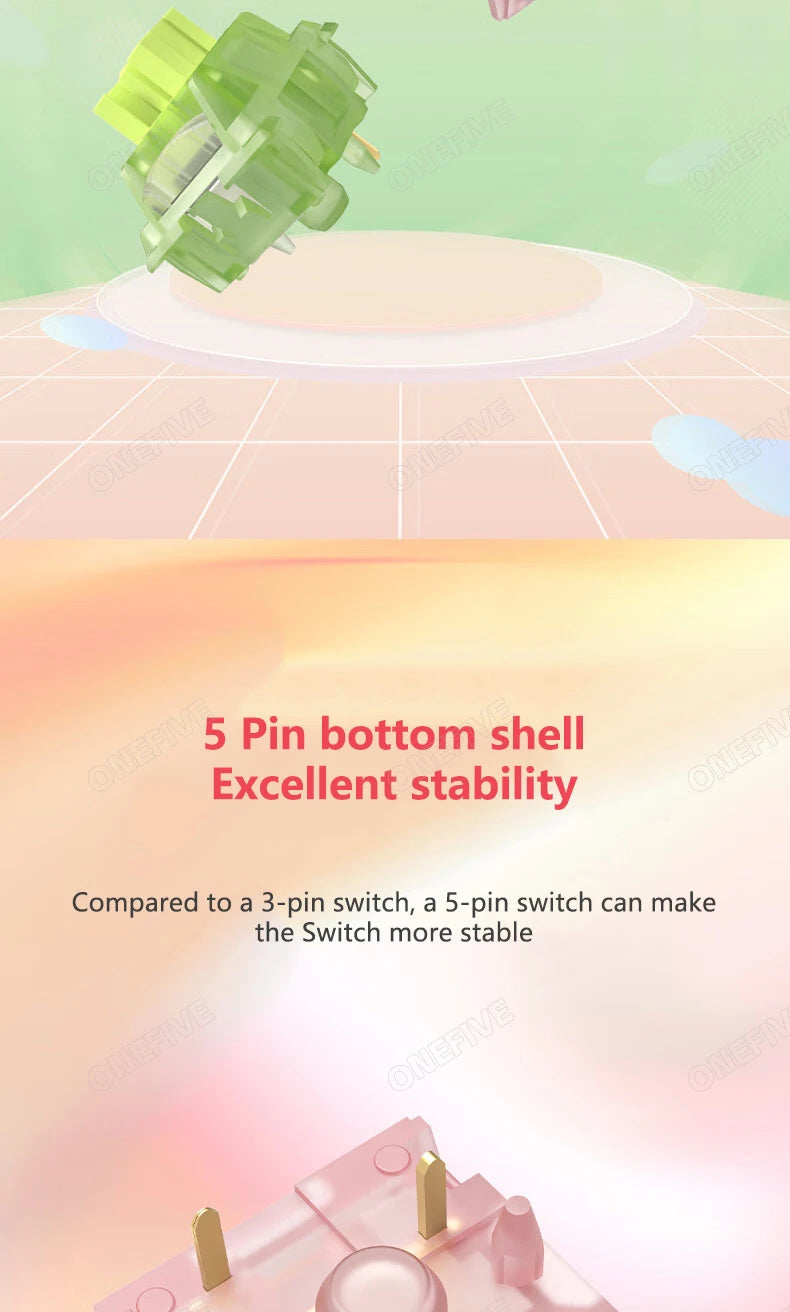 Outemu Silent Peach V3 Switch Lubed Silent Lemon V3 Switches Mechanical Keyboard Linear Tactile 5Pin Hot Swap PA66 Pre Lubed POM