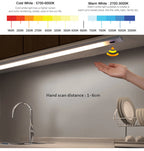 LED Light Under Cabinet Lights For Kitchen Hand Sweep Switch PIR Motion Sensor Closet Wardrobe Lamp 30/40/50cm Led Night Light