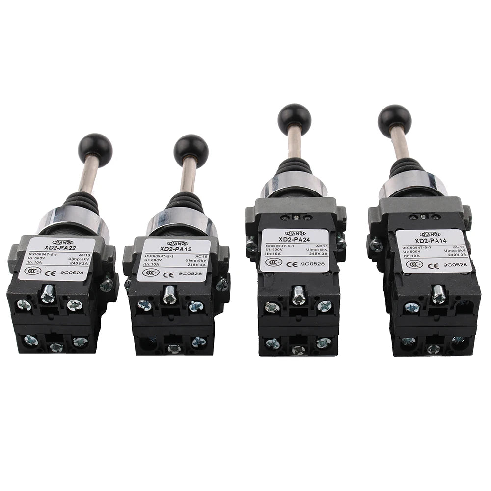 2NO 2 Position Latch XD2-PA12 PA14 Rocker Joystick Controller Spring Return Rotary Cross Switches Reset PA22 PA24 4NO 4Position
