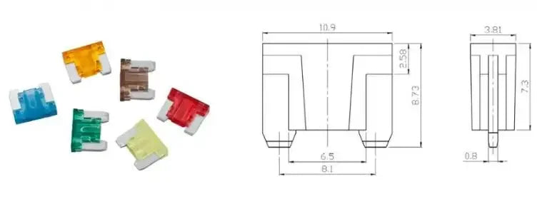 100/50/10pcs Micro Car Fuses Automotive Blade Type Mini Fuse Assortment Blade Fuse Set 2A 3A 5A 7.5A 10A 15A 20A 25A 30A 35A 40A