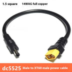 1.5 Square Ultra-soft XT60 Plug Male Female Connector to DC 5525/DC5521 Power Cable for Fly FPV Multirotor Field Repairs Apply