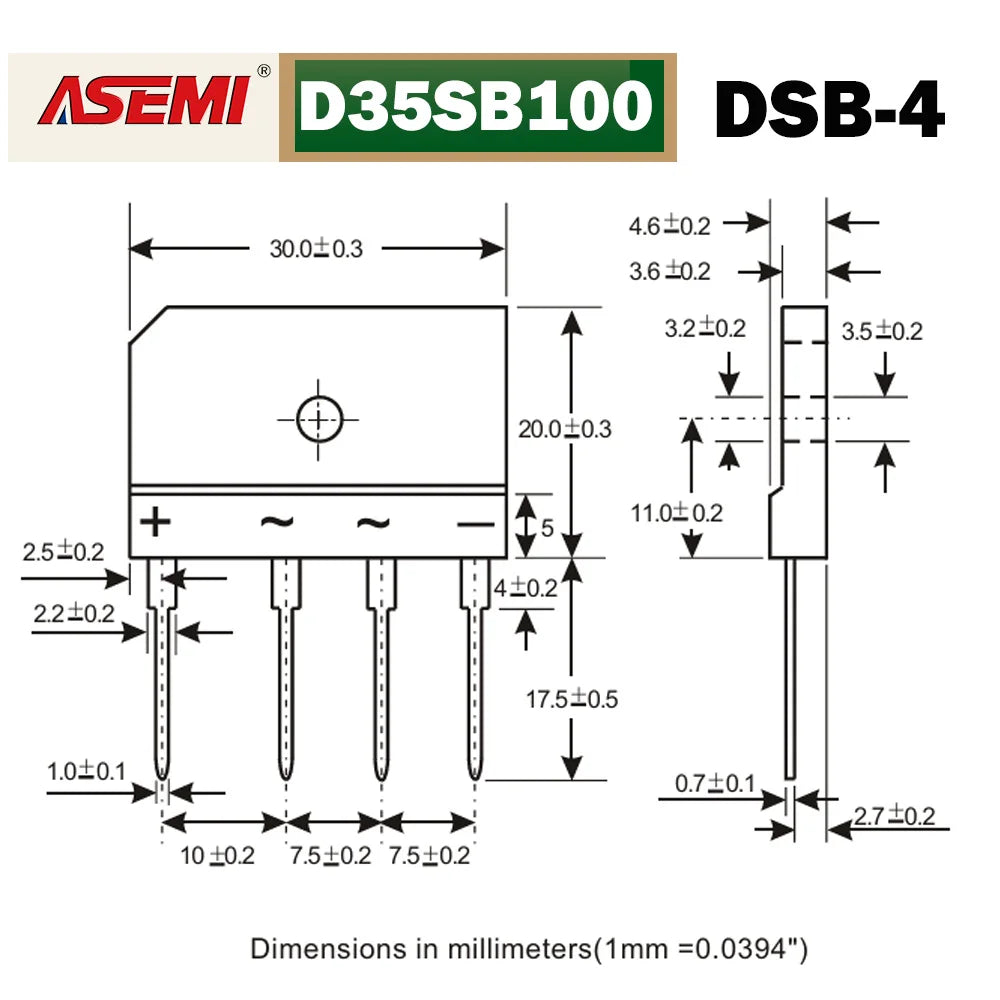 D35SB100 Bridge Diode Rectifier 35A 1000V ASEMI