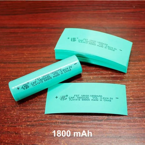 100pcs/lot 18650 lithium battery packaging skin PVC heat shrinkable sleeve battery packaging tube insulation shrink film