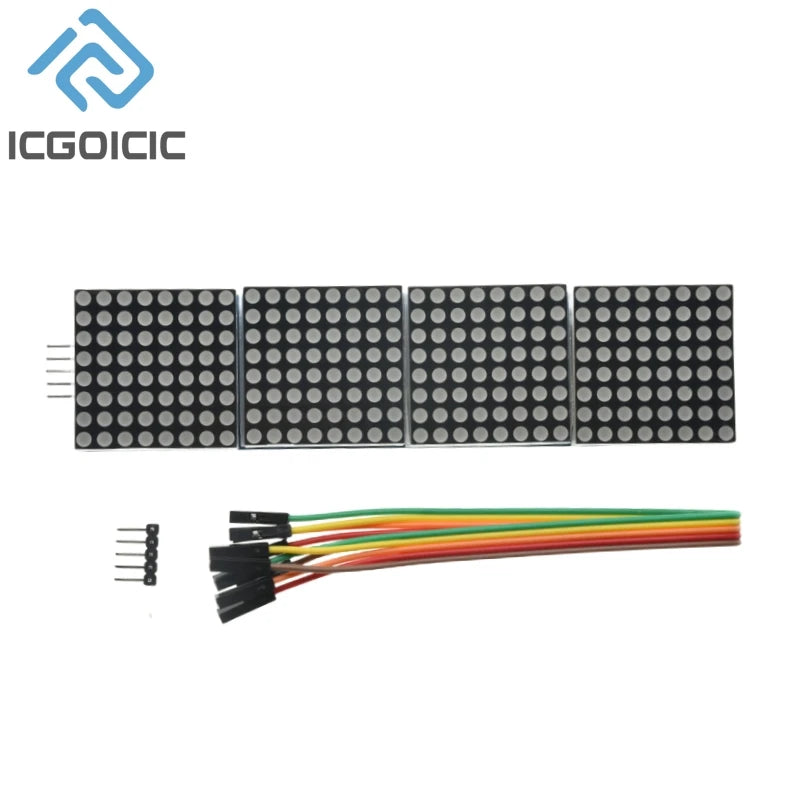MAX7219 Dot Matrix Module For Arduino Microcontroller 4 In One Display with 5P Line 