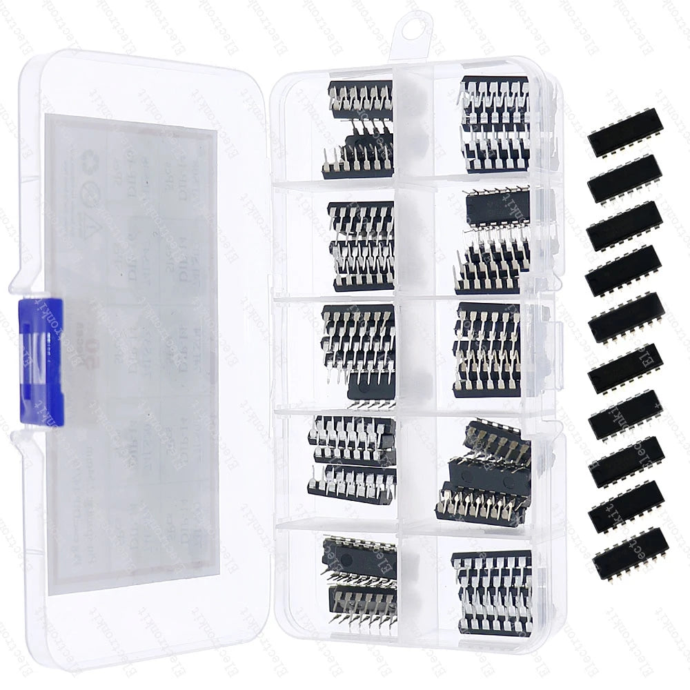 50Pcs IC Chip kit 74ls00 74ls04 74ls08 74ls32 74ls48 74ls73 74ls74 74ls86 74ls90 74ls125 74ls138 74ls164 74ls244 74ls245 74ls273