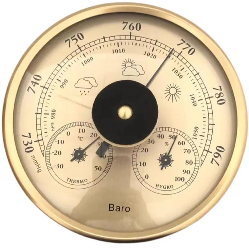 Ship barometer wall-mounted atmospheric pressure gauge multi-function pointer temperature humidity and barometer
