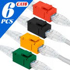 For RJ45 CAT6 Keystone Coupler Colorful Network Straight-through Connector Cat6 RJ45 Adapter Insert Inline Coupler CAT6 Keystone
