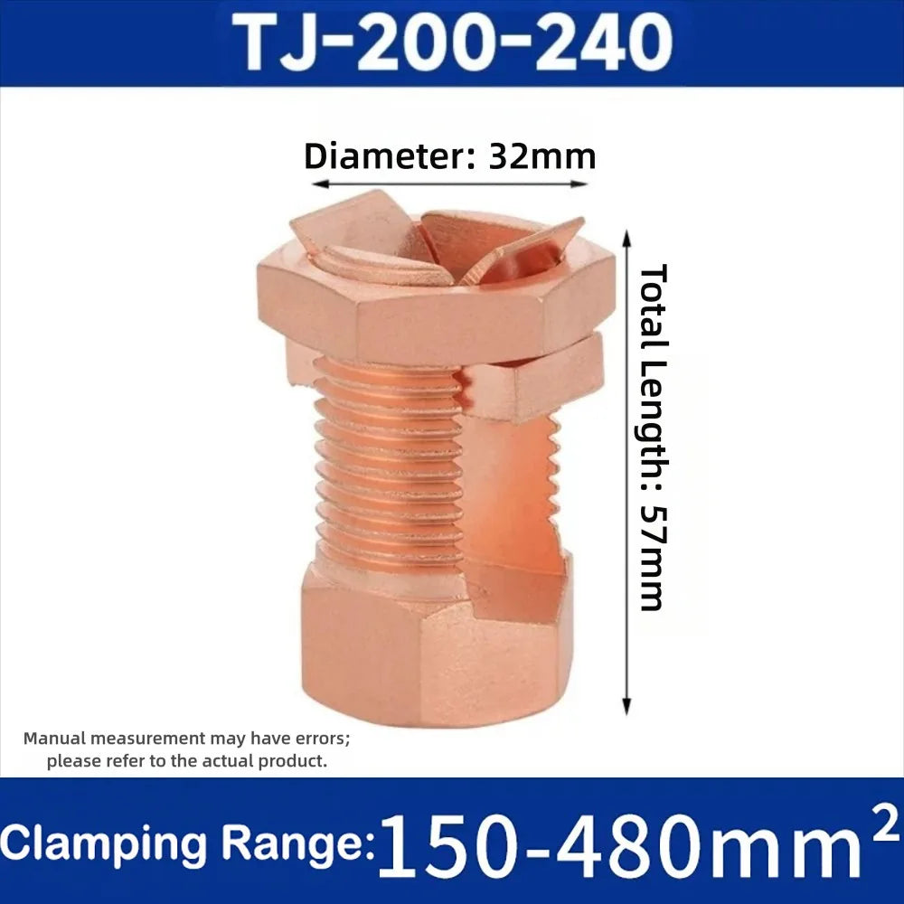 Electrical Equipment TJ Series Split Bolt Connector Sturdy Durable Copper Split Bolt Screw Terminal