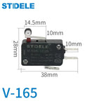 V-16 series micro-motion button limit travel switch with 3 pins, suitable for coffee machine and other small household appliance