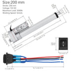 12V Electric Linear Actuator 50/100/150/200/250/300/350/400mm Stroke 3000N Electric Reciprocating Lifting Linear Motion Actuator