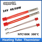 40/50W 24V Cartridge Heater High Temperature 300°C NTC100K Thermistor Heating Tube for Sprite Extruder Ender 3 S1 Pro 3D Printer