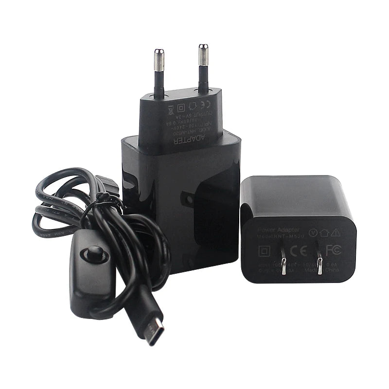 Raspberry Pi 4 Case Plastic Shell ABS Enclosure Box with Cooling Fan Heatsink Power Adapter Card HDMI Cable for RPI160