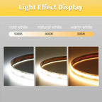 Linear regulável 24v 12v cob luzes de tira led 8mm 320leds/m fita flexível led para decoração do quarto 3000k 4000k 6000k 1m 5m