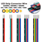5-100m LED Cable 18 20 22AWG Hookup Wire 6 5 3 2 4pin RGB Extension Cable For LED Strip WS2812B Pixels Light SM JST Connectors