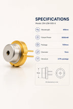 ZN-LDB-005-X 450nm 3500mW Blue Laser Module TO-9 9mm Diode Light Source for DIY Optical Sensor Projects